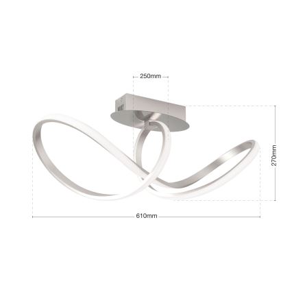 LED Hämardatav pinnale kinnitatav lühter CIRCUS LED/30W/230V matt kroom