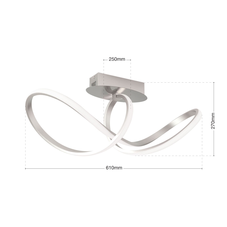 LED Hämardatav pinnale kinnitatav lühter CIRCUS LED/30W/230V matt kroom