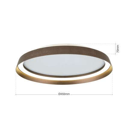 LED Hämardatav laevalgusti MANTA LED/38W/230V 2700/3000/4000K d. 45 cm pruun