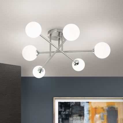 Pinnale kinnitatav lühter SNOWWHITE 6xG9/20W/230V d. 84 cm matt kroom