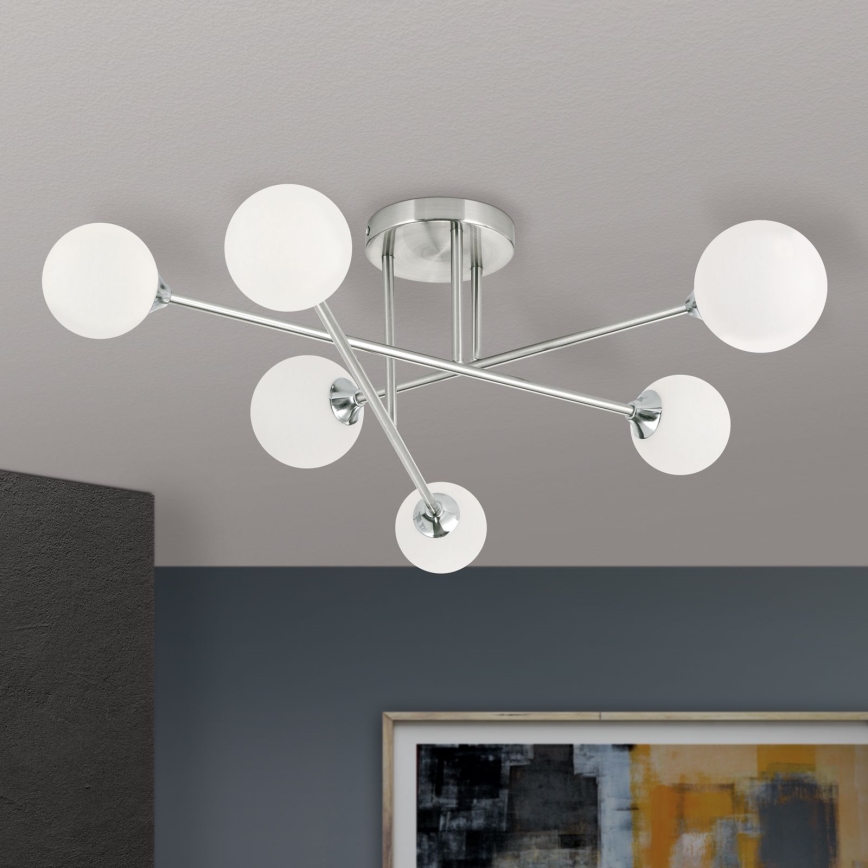 Pinnale kinnitatav lühter SNOWWHITE 6xG9/20W/230V d. 84 cm matt kroom