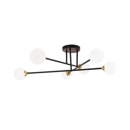 Pinnale kinnitatav lühter SNOWWHITE 6xG9/20W/230V d. 84 cm must/kuldne