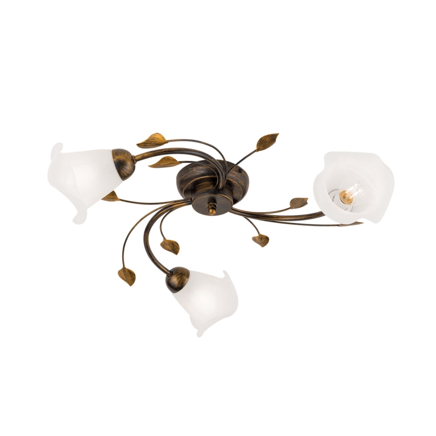 Pinnale kinnitatav lühter SISI 3xE14/40W/230V d. 60 cm pronks/paatina