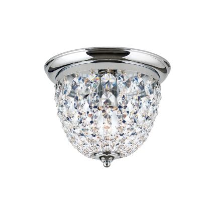 Kristallist laevalgusti PLAFOND 1xE27/40W/230V d. 26 cm läikiv kroom