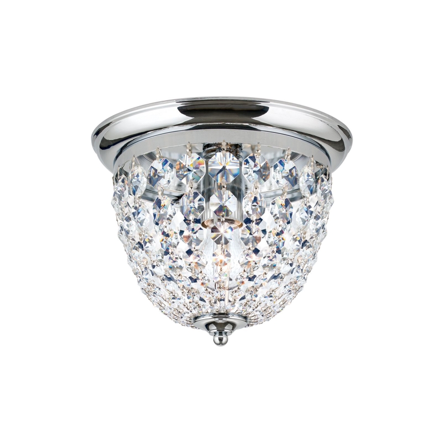 Kristallist laevalgusti PLAFOND 1xE27/40W/230V d. 26 cm läikiv kroom
