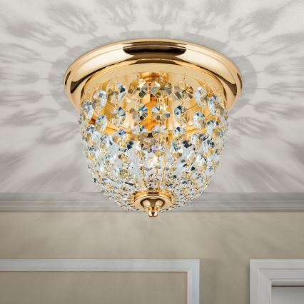 Kristallist laevalgusti PLAFOND 1xE27/40W/230V d. 26 cm kuldne