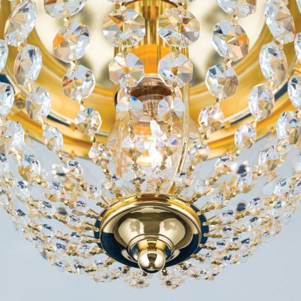 Kristallist laevalgusti PLAFOND 1xE27/40W/230V d. 26 cm kuldne