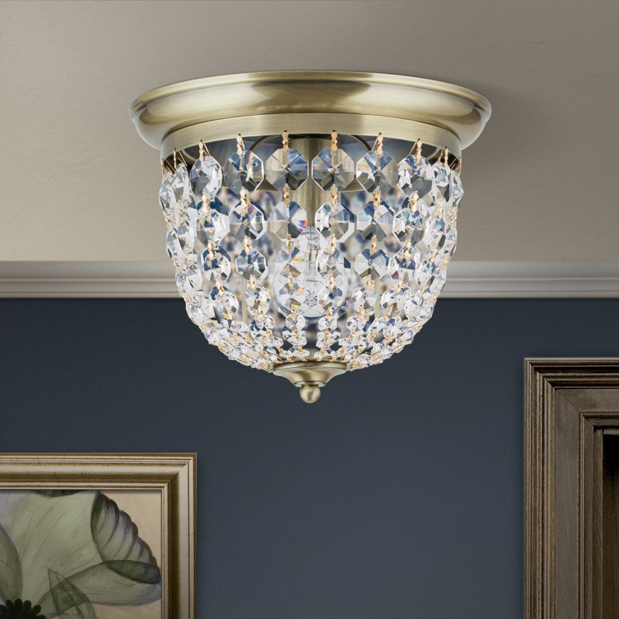 Kristallist laevalgusti PLAFOND 1xE27/40W/230V d. 26 cm pronks