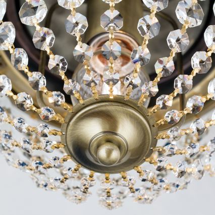 Kristallist laevalgusti PLAFOND 1xE27/40W/230V d. 26 cm pronks