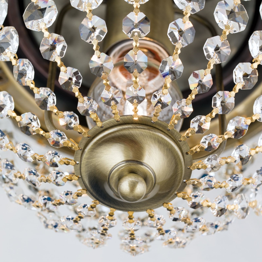 Kristallist laevalgusti PLAFOND 1xE27/40W/230V d. 26 cm pronks