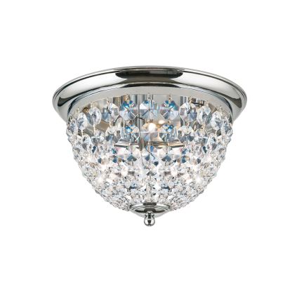Kristallist laevalgusti PLAFOND 3xE27/40W/230V d. 35 cm läikiv kroom