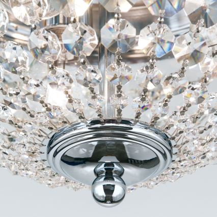 Kristallist laevalgusti PLAFOND 3xE27/40W/230V d. 35 cm läikiv kroom