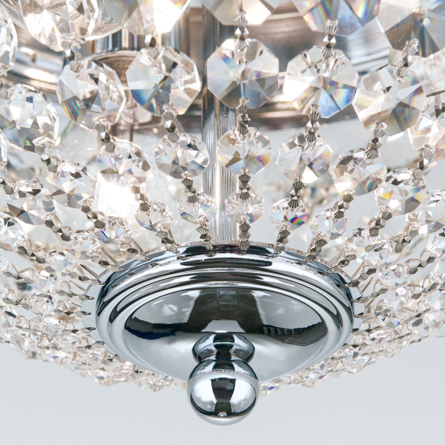 Kristallist laevalgusti PLAFOND 3xE27/40W/230V d. 35 cm läikiv kroom