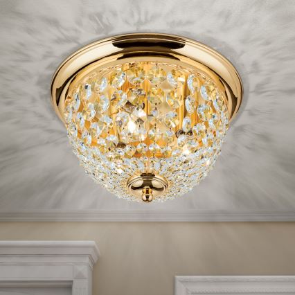 Kristallist laevalgusti PLAFOND 3xE27/40W/230V d. 35 cm kuldne