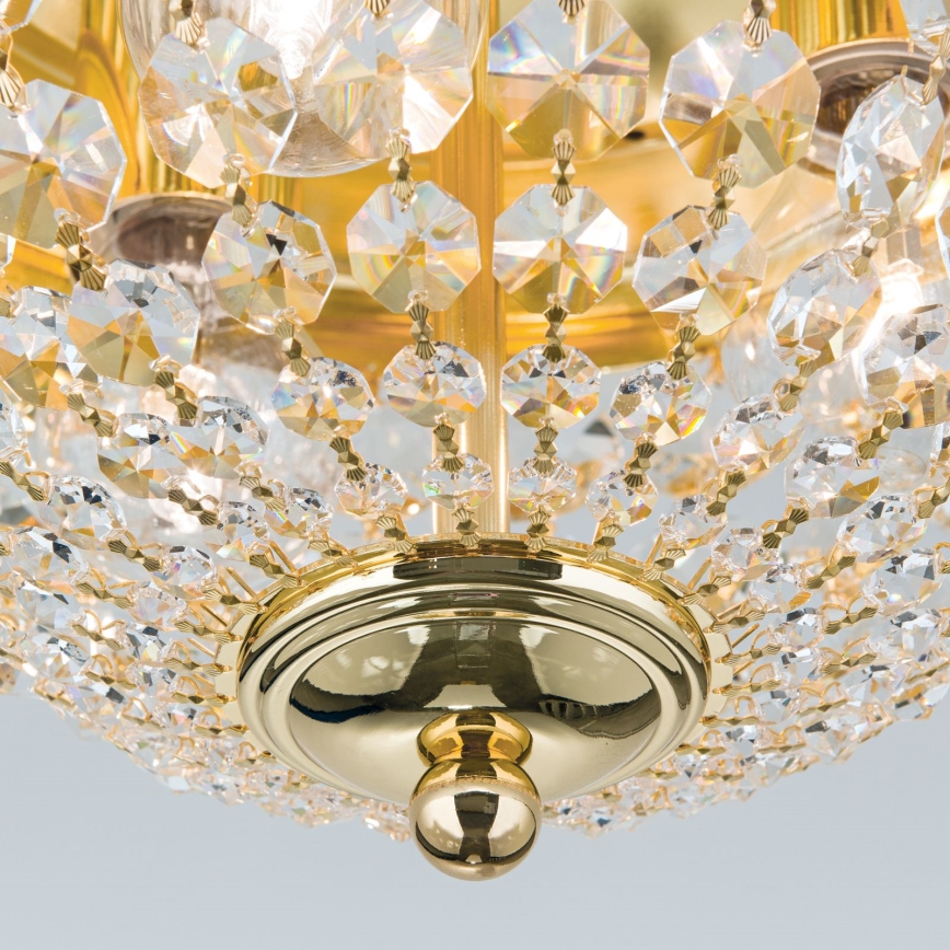Kristallist laevalgusti PLAFOND 3xE27/40W/230V d. 35 cm kuldne