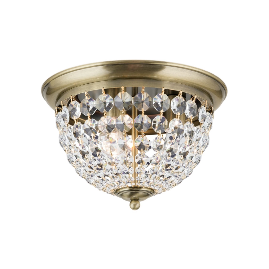 Kristallist laevalgusti PLAFOND 3xE27/40W/230V d. 35 cm pronks