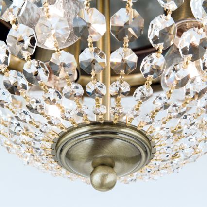 Kristallist laevalgusti PLAFOND 3xE27/40W/230V d. 35 cm pronks
