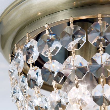Kristallist laevalgusti PLAFOND 3xE27/40W/230V d. 35 cm pronks