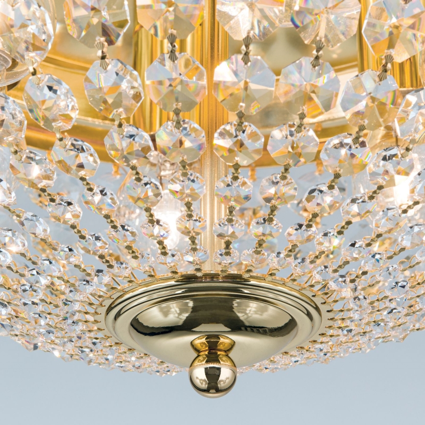Kristallist laevalgusti PLAFOND 6xE27/40W/230V d. 47 cm kuldne