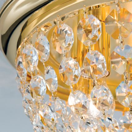 Kristallist laevalgusti PLAFOND 6xE27/40W/230V d. 47 cm kuldne