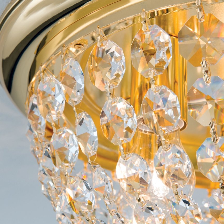 Kristallist laevalgusti PLAFOND 6xE27/40W/230V d. 47 cm kuldne