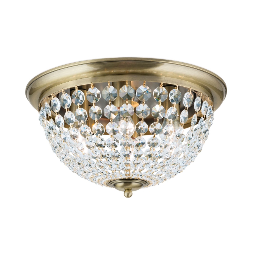 Kristallist laevalgusti PLAFOND 6xE27/40W/230V d. 47 cm pronks