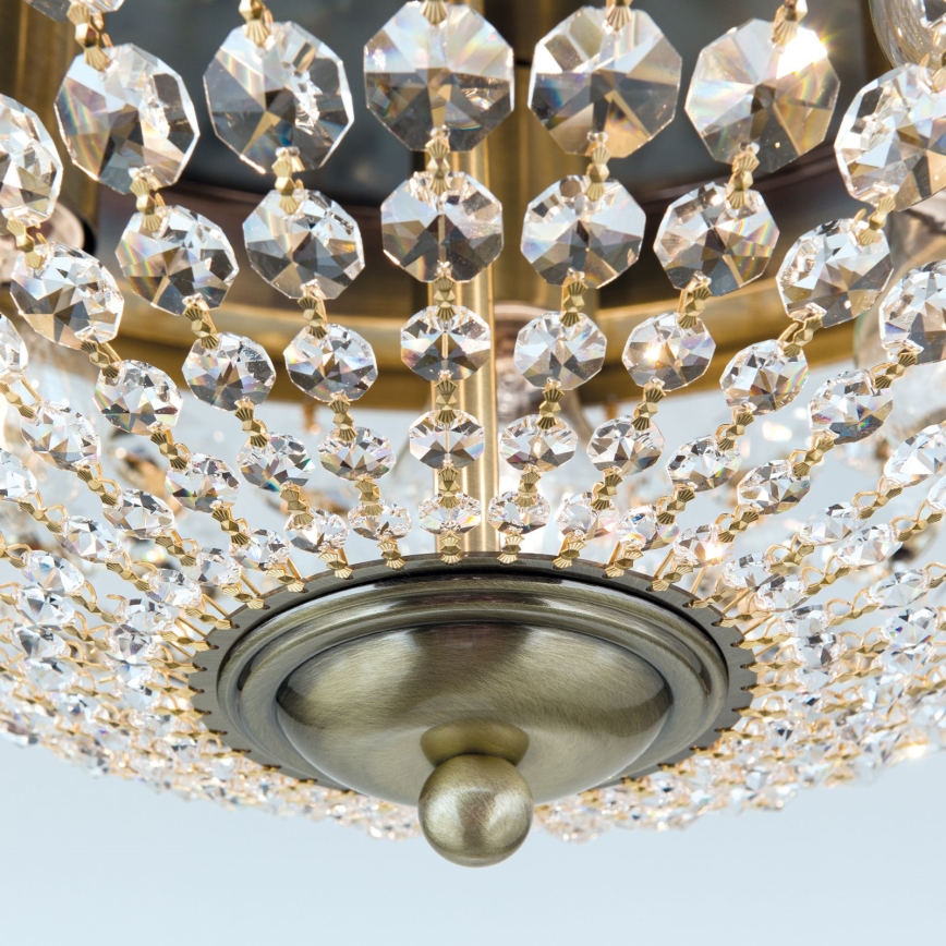 Kristallist laevalgusti PLAFOND 6xE27/40W/230V d. 47 cm pronks