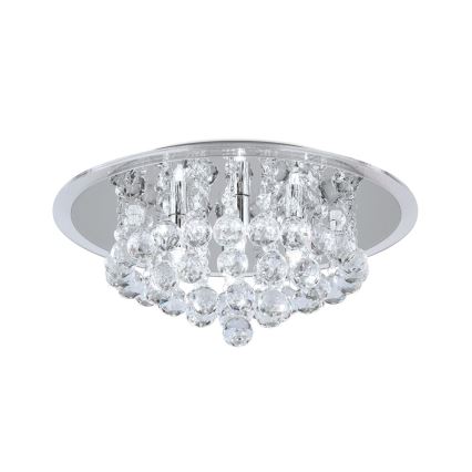 Kristallist laevalgusti GLORIA 4xG9/40W/230V d. 38 cm läbipaistev/läikiv kroom
