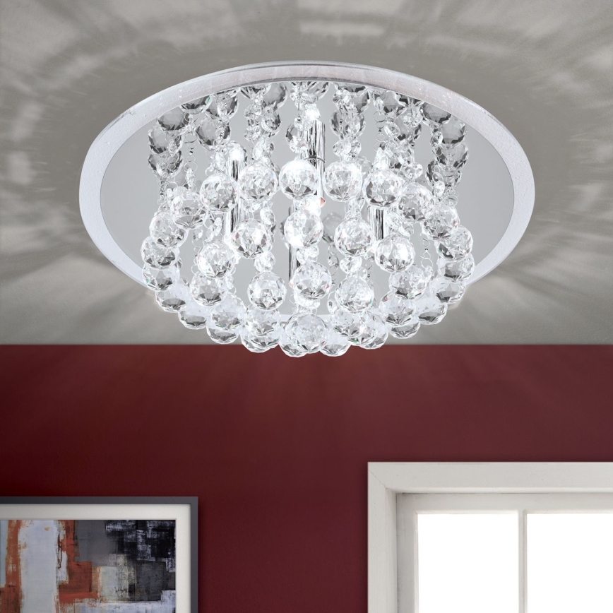 Kristallist laevalgusti GLORIA 4xG9/40W/230V d. 38 cm läbipaistev/läikiv kroom