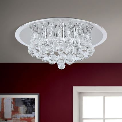 Kristallist laevalgusti GLORIA 4xG9/40W/230V d. 38 cm läbipaistev/läikiv kroom
