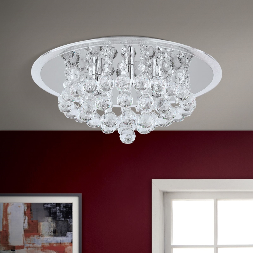 Kristallist laevalgusti GLORIA 4xG9/40W/230V d. 38 cm läbipaistev/läikiv kroom