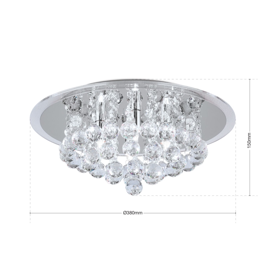 Kristallist laevalgusti GLORIA 4xG9/40W/230V d. 38 cm läbipaistev/läikiv kroom