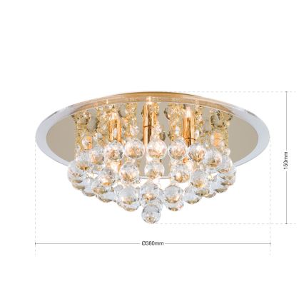 Kristallist laevalgusti GLORIA 4xG9/40W/230V d. 38 cm kuldne