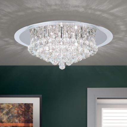 Kristallist laevalgusti GLORIA 6xG9/40W/230V d. 50 cm läbipaistev/läikiv kroom