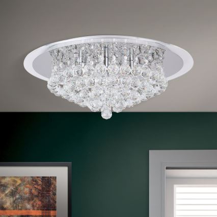Kristallist laevalgusti GLORIA 6xG9/40W/230V d. 50 cm läbipaistev/läikiv kroom