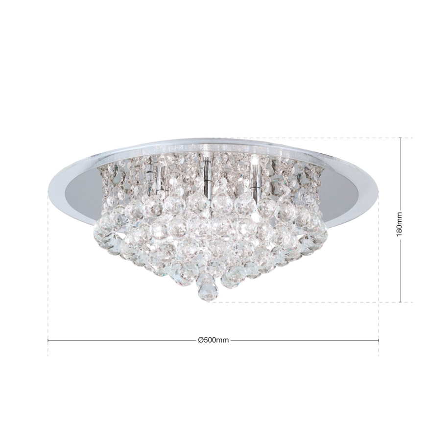 Kristallist laevalgusti GLORIA 6xG9/40W/230V d. 50 cm läbipaistev/läikiv kroom