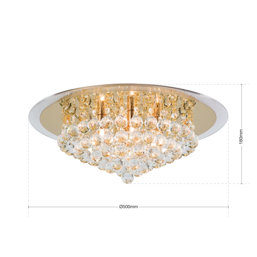 Kristallist laevalgusti GLORIA 6xG9/40W/230V d. 50 cm kuldne