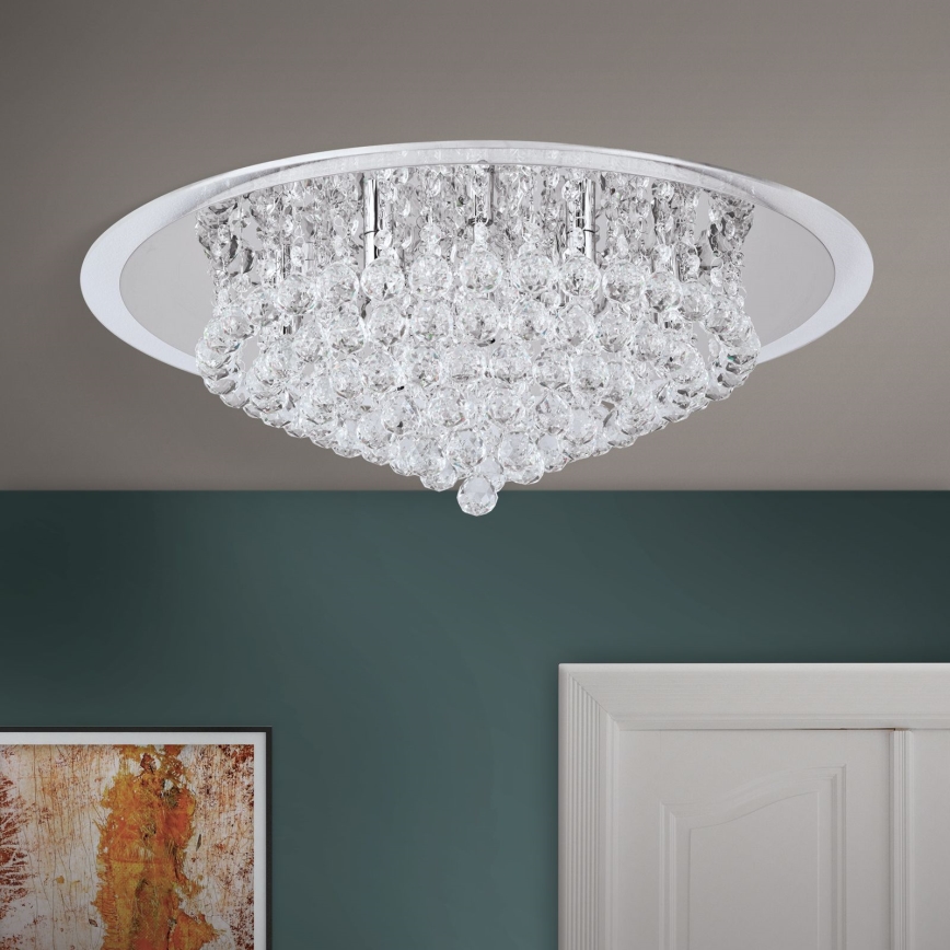Kristallist laevalgusti GLORIA 9xG9/40W/230V d. 62 cm läbipaistev/läikiv kroom