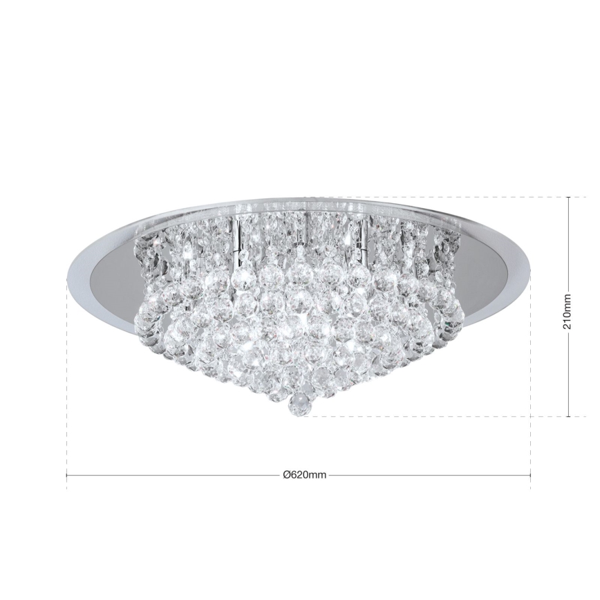 Kristallist laevalgusti GLORIA 9xG9/40W/230V d. 62 cm läbipaistev/läikiv kroom