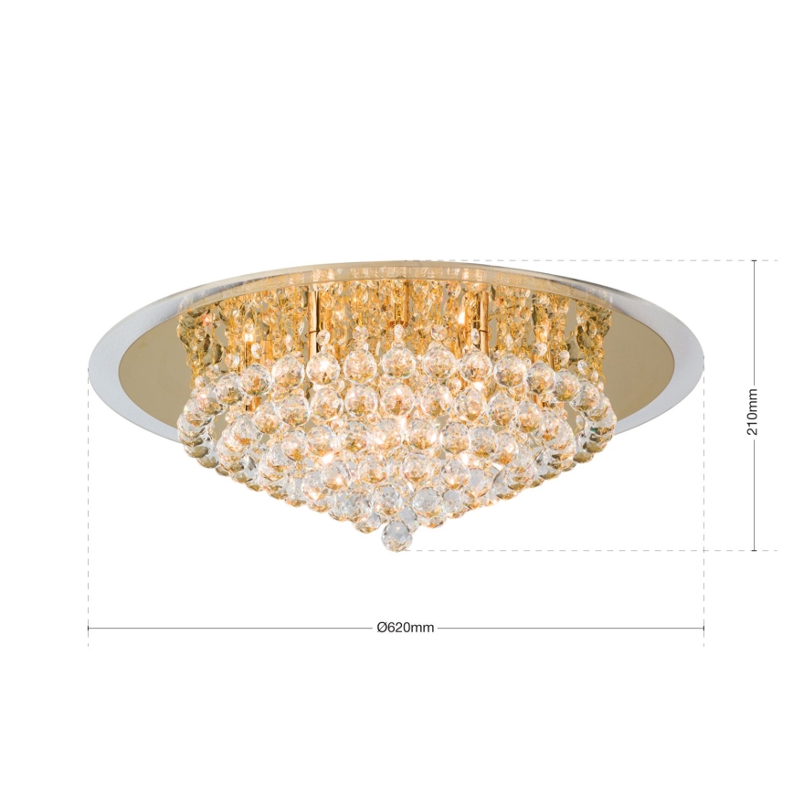 Kristallist laevalgusti GLORIA 9xG9/40W/230V d. 62 cm kuldne