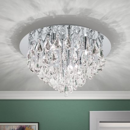 Kristallist laevalgusti CELESTE 6xG9/40W/230V d. 45 cm läikiv kroom