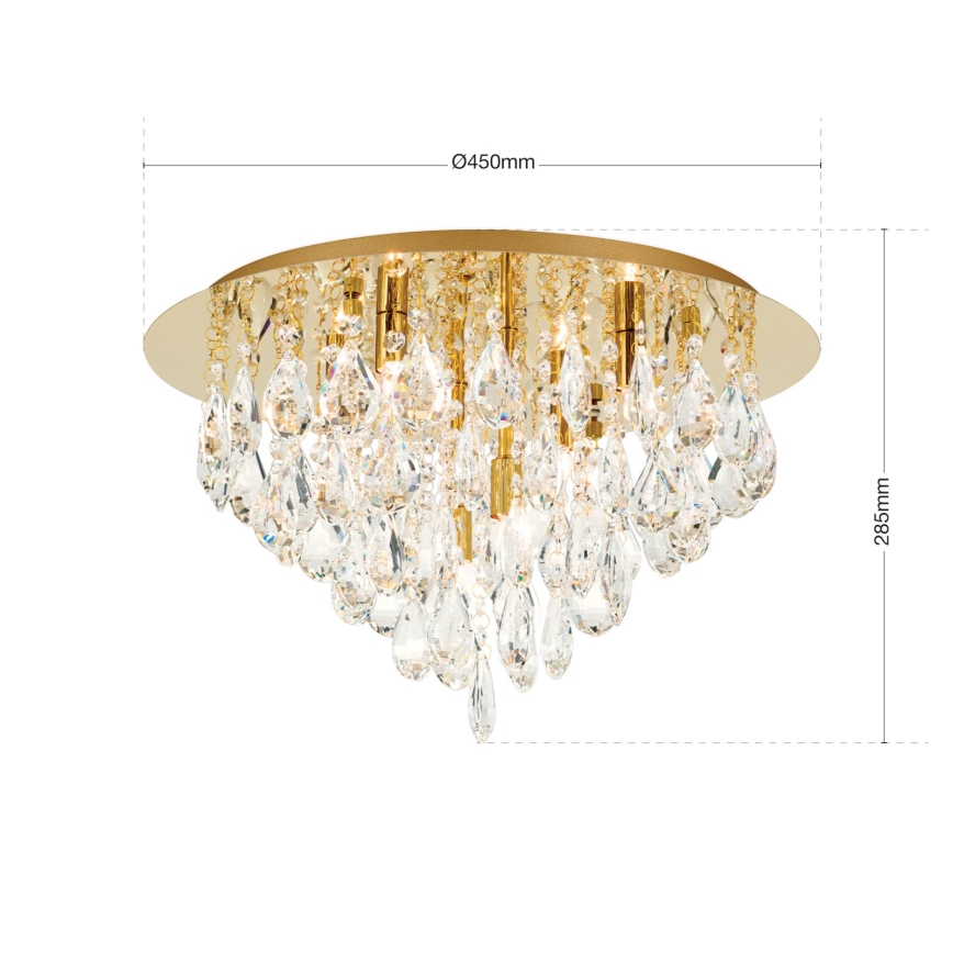 Kristallist laevalgusti CELESTE 6xG9/40W/230V d. 45 cm kuldne