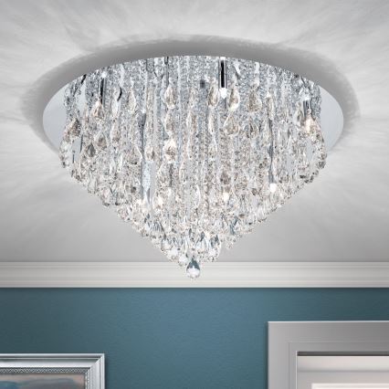 Kristallist laevalgusti CELESTE 12xG9/40W/230V d. 75 cm läikiv kroom