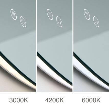 LED vannitoa seinapeegel soojendusega ja taustavalgustusega FOCUS LED/30W/230V 3000/4200/6000K läbimõõt 100 cm IP44