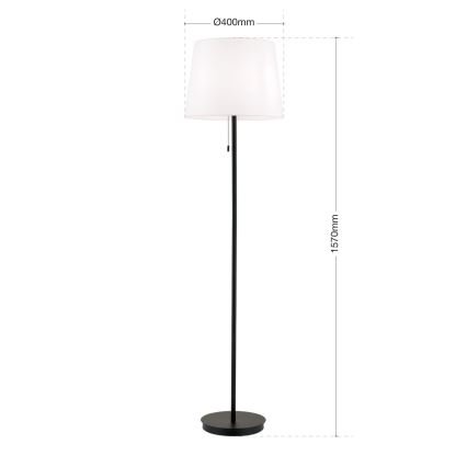 Põrandalamp LUDWIG 1xE27/40W/230V valge/must