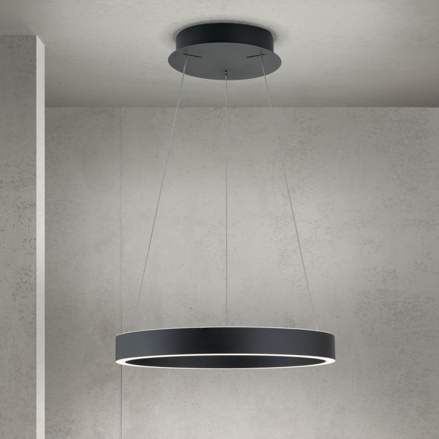 hämardatav LED-rippvalgusti kaablil KOLK LED/40W/230V 2700/3000/4000K läbimõõt 40 cm must