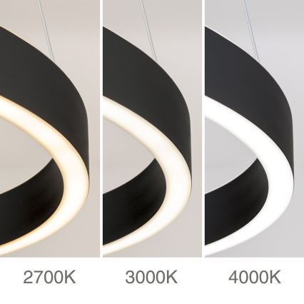 hämardatav LED-rippvalgusti kaablil KOLK LED/40W/230V 2700/3000/4000K läbimõõt 40 cm must