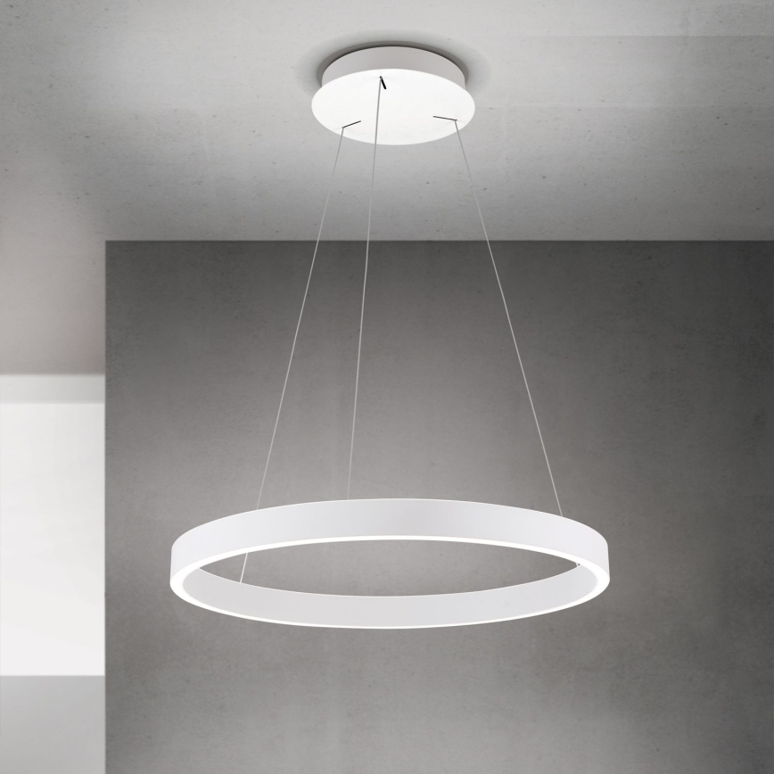 LED-hämardatav juhtmega rippvalgusti KOLK LED/60W/230V 2700/3000/4000K läbimõõduga 60 cm valge