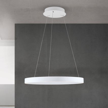 LED-hämardatav juhtmega rippvalgusti KOLK LED/60W/230V 2700/3000/4000K läbimõõduga 60 cm valge