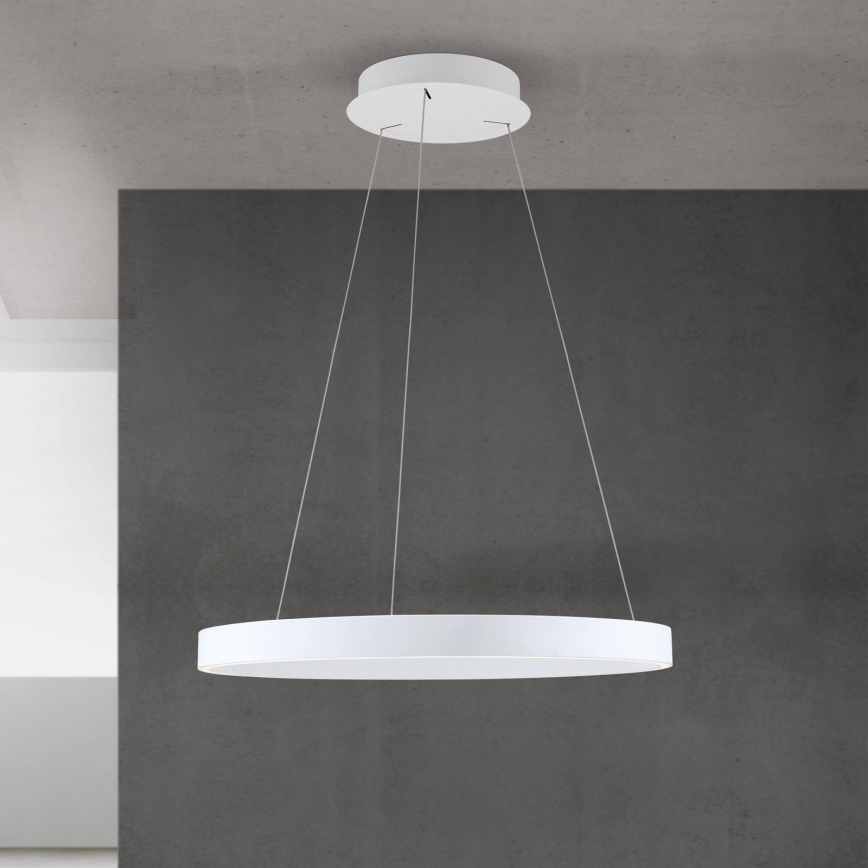 LED-hämardatav juhtmega rippvalgusti KOLK LED/60W/230V 2700/3000/4000K läbimõõduga 60 cm valge